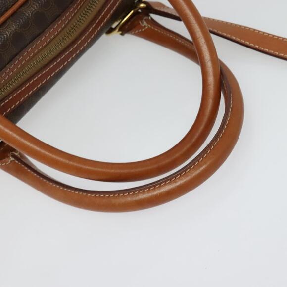 CELINE Macadam Canvas Hand Bag Pvc Leather Brown Gold - Picture 7 of 13